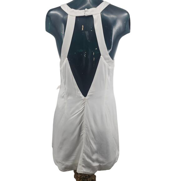 For Love & Lemons Lucy White Satin Sleeveless Mini Dress Size L NEW 3639 - Picture 5 of 11